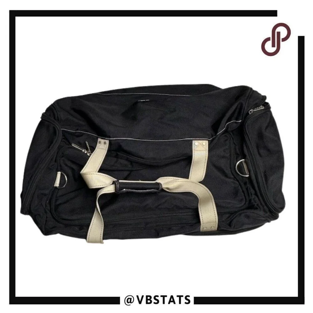 Lands' End Weekender‎ Black and Cream Canvas Travel Bag